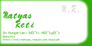 matyas reti business card